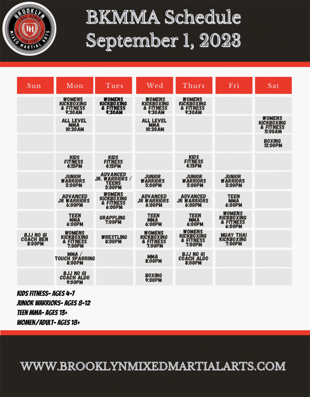 Brooklyn Mixed Martial Arts Schedule